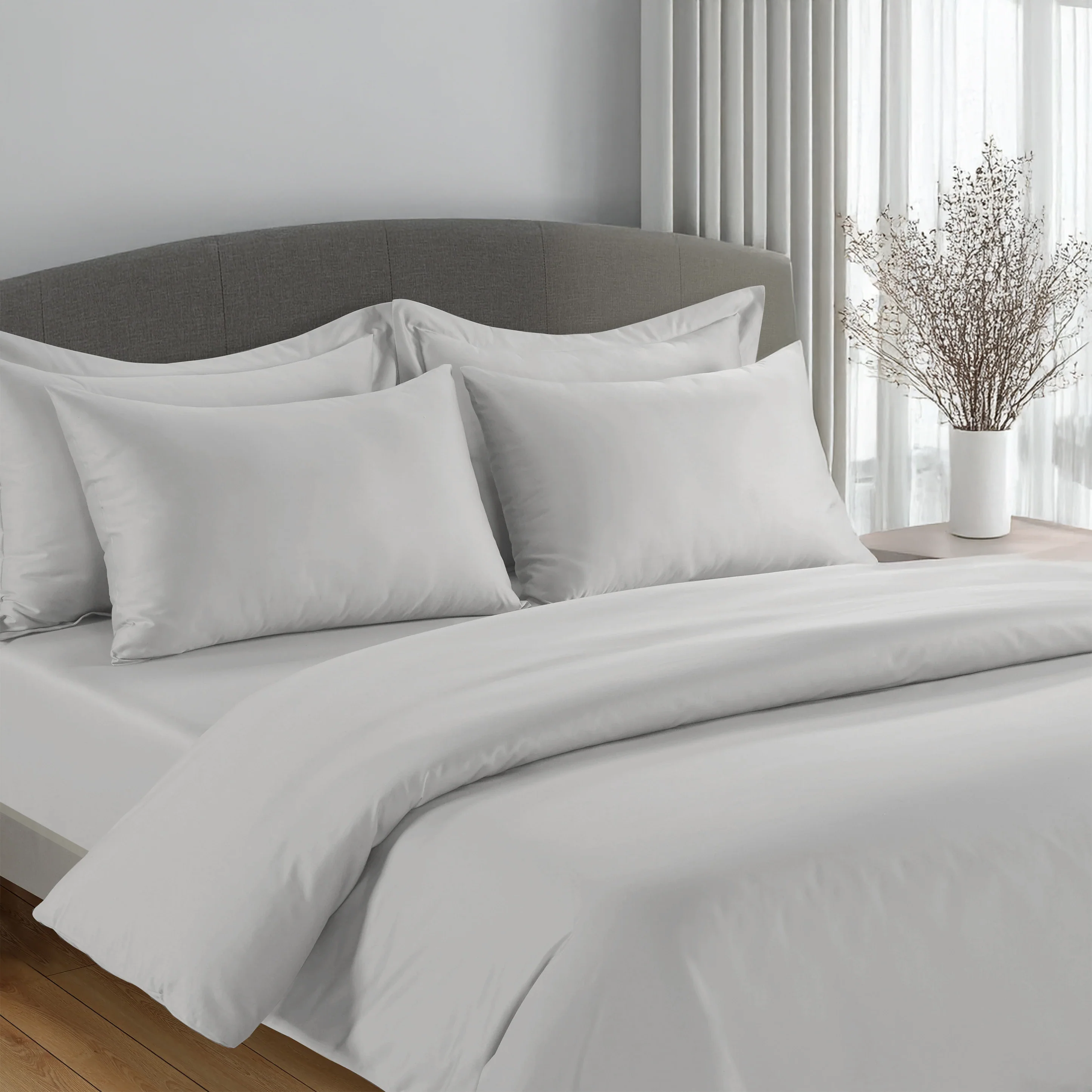 300 Thread Count Peaceful Empress Bedding Set - Silver Dove Grey - Image 3