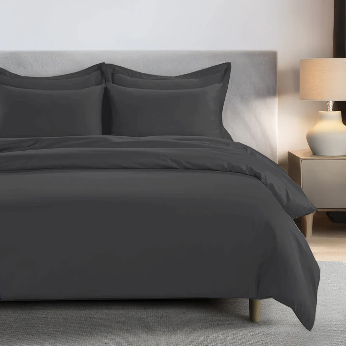 300 Thread Count Peaceful Empress Bedding Set - Graphite Grey - Image 3