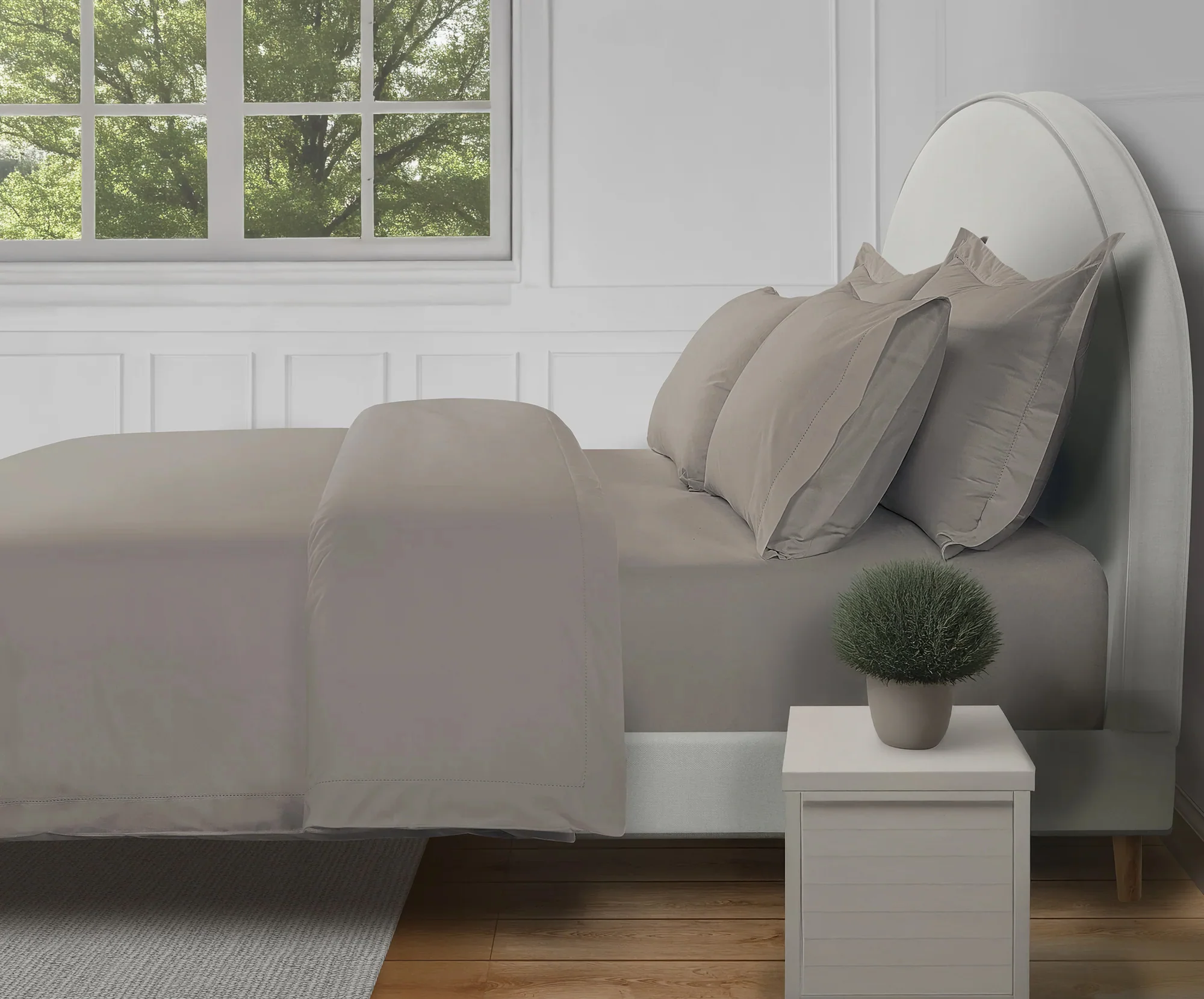 300 Thread Count Percale Brookshire Bedding Set - Simply Taupe - Image 3