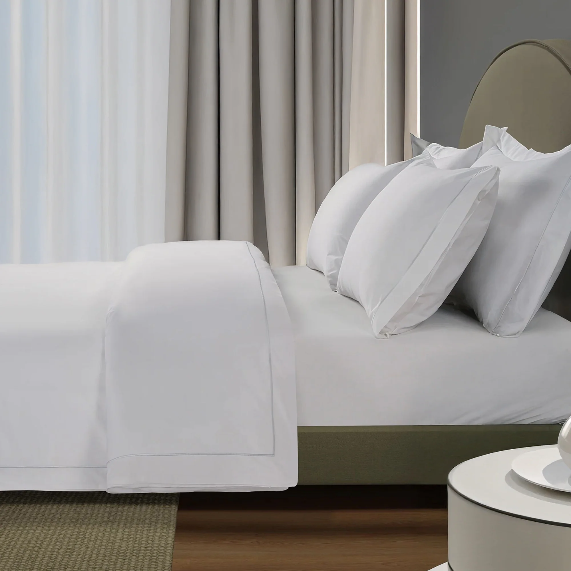 300 Thread Count Percale Oakwood Duvet Cover - Silver Dove Grey