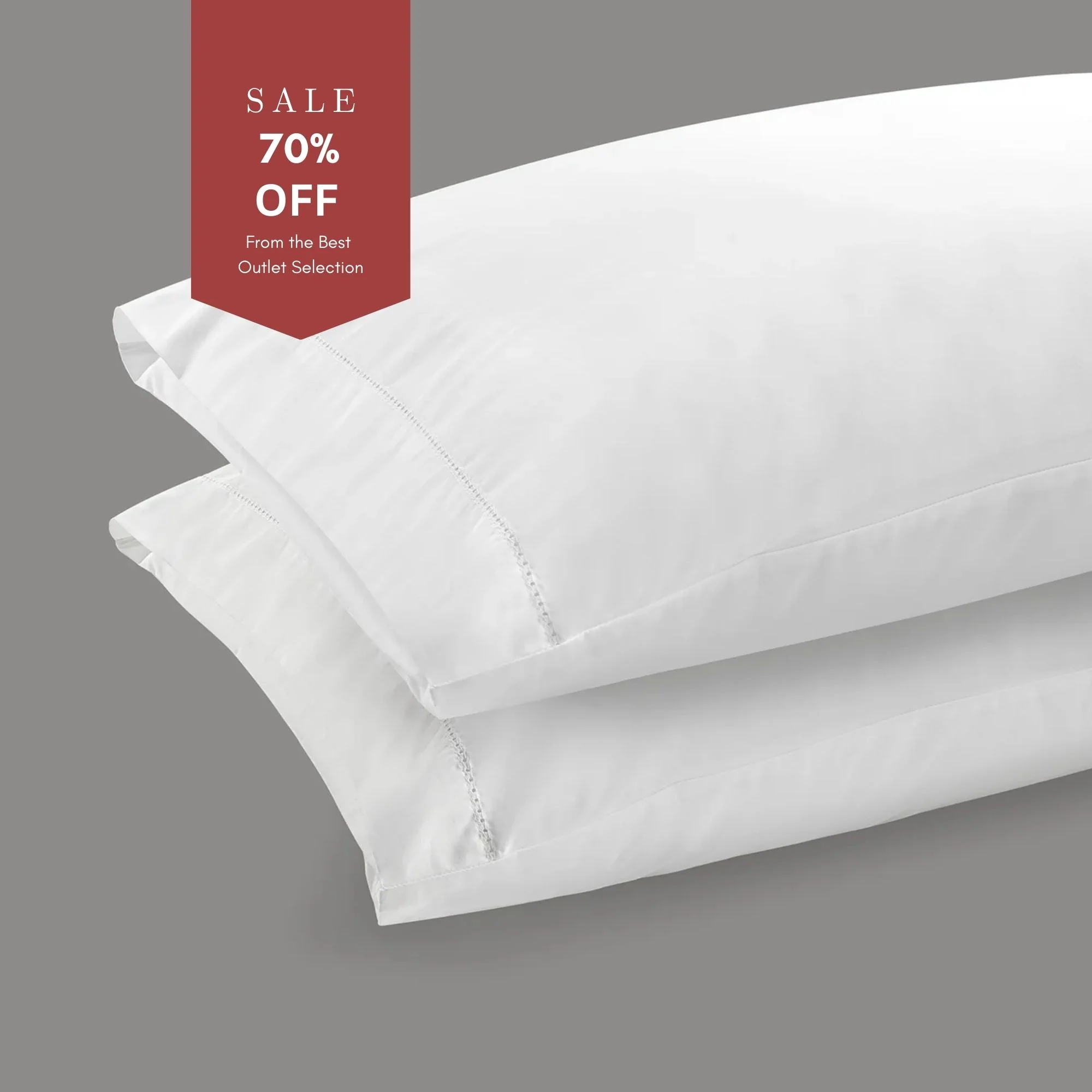 300 Thread Count Percale Pair of Brookshire Pillowcases - Brilliant White
