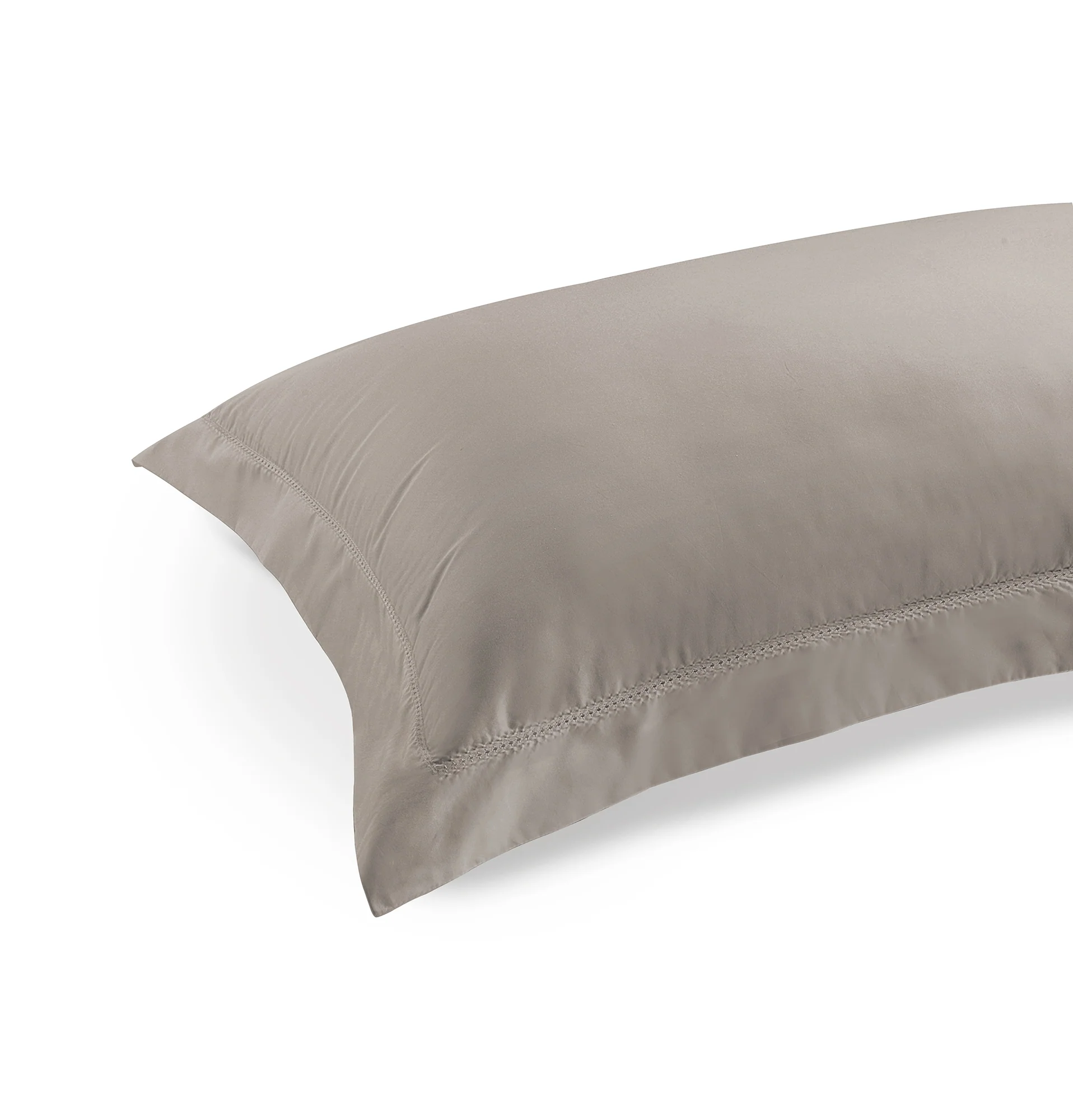 300 Thread Count Percale Pair (2 pillowcases) of Brookshire Pillowcases - Simply Taupe - Image 2