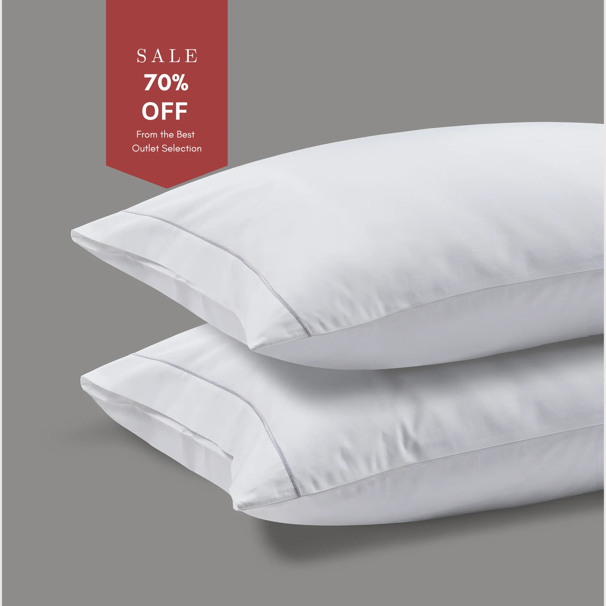 300 Thread Count Percale Pair (2pillowcases) of Oakwood Pillowcases - Silver Dove Grey
