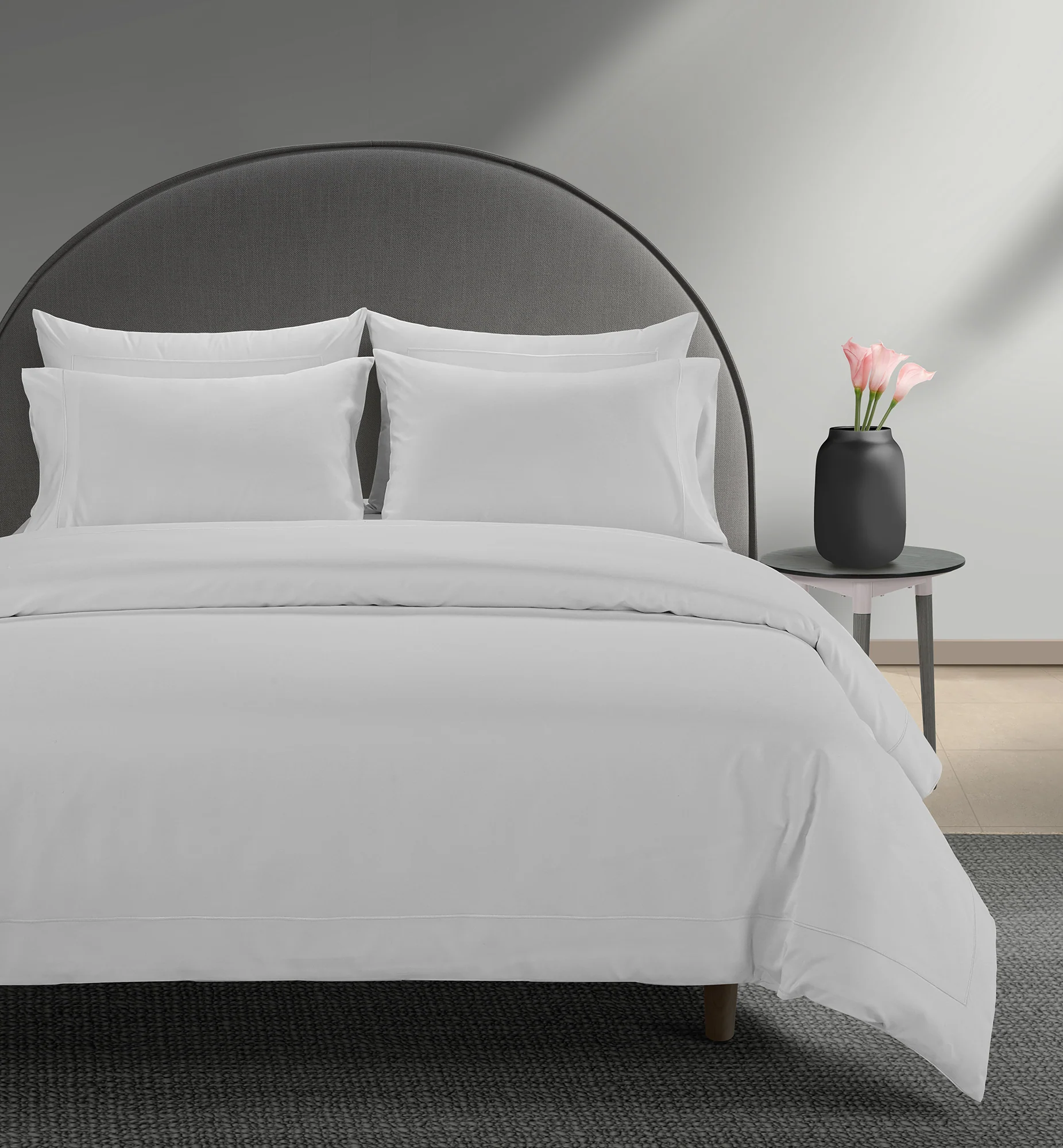 800 Thread Count Egyptian Cotton Cedarhurst Lux Buttery Smooth Duvet Cover - Brilliant White - Image 2