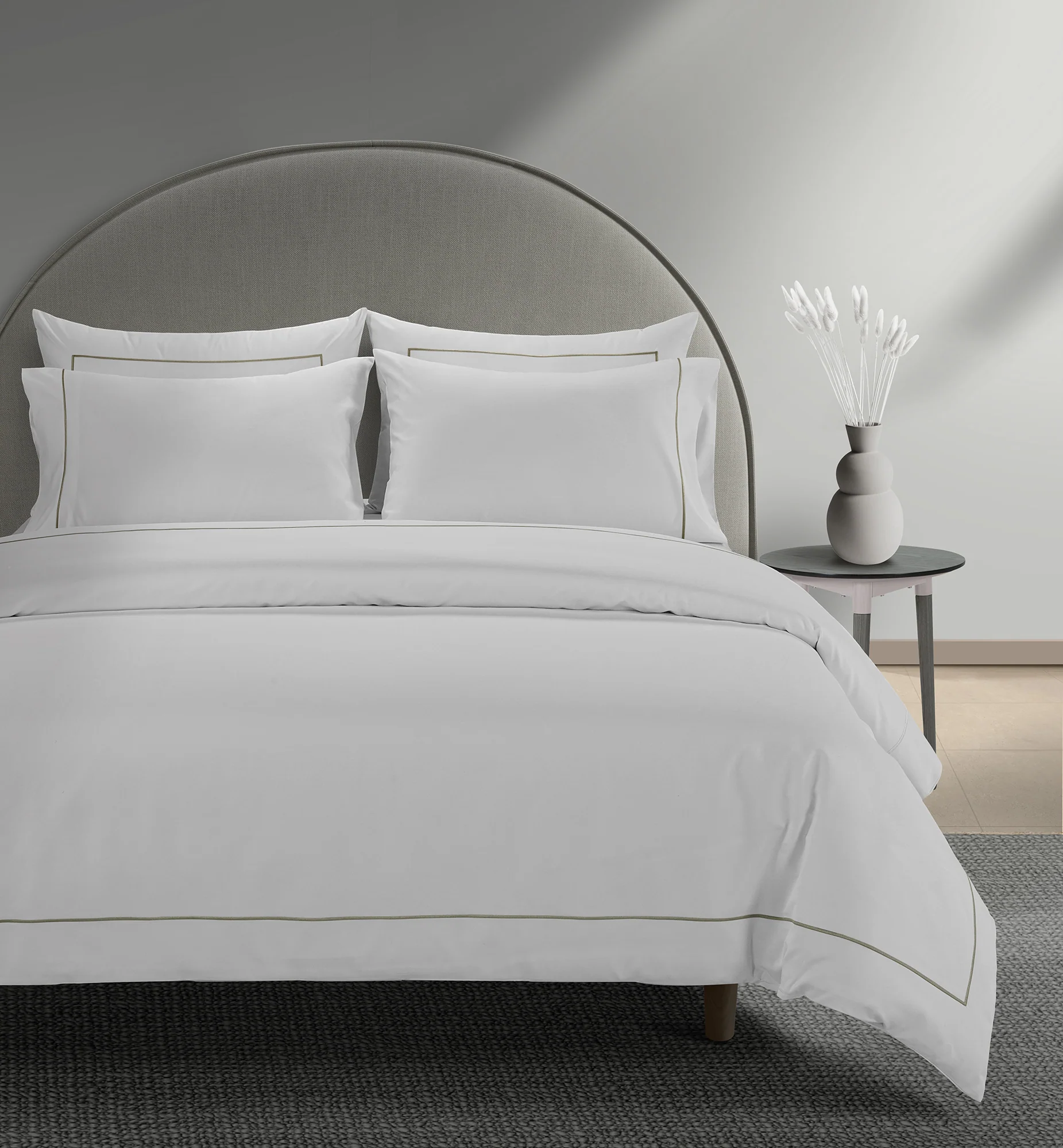 800 Thread Count Egyptian Cotton Cedarhurst Lux Buttery Smooth Duvet Cover - Mink - Image 2