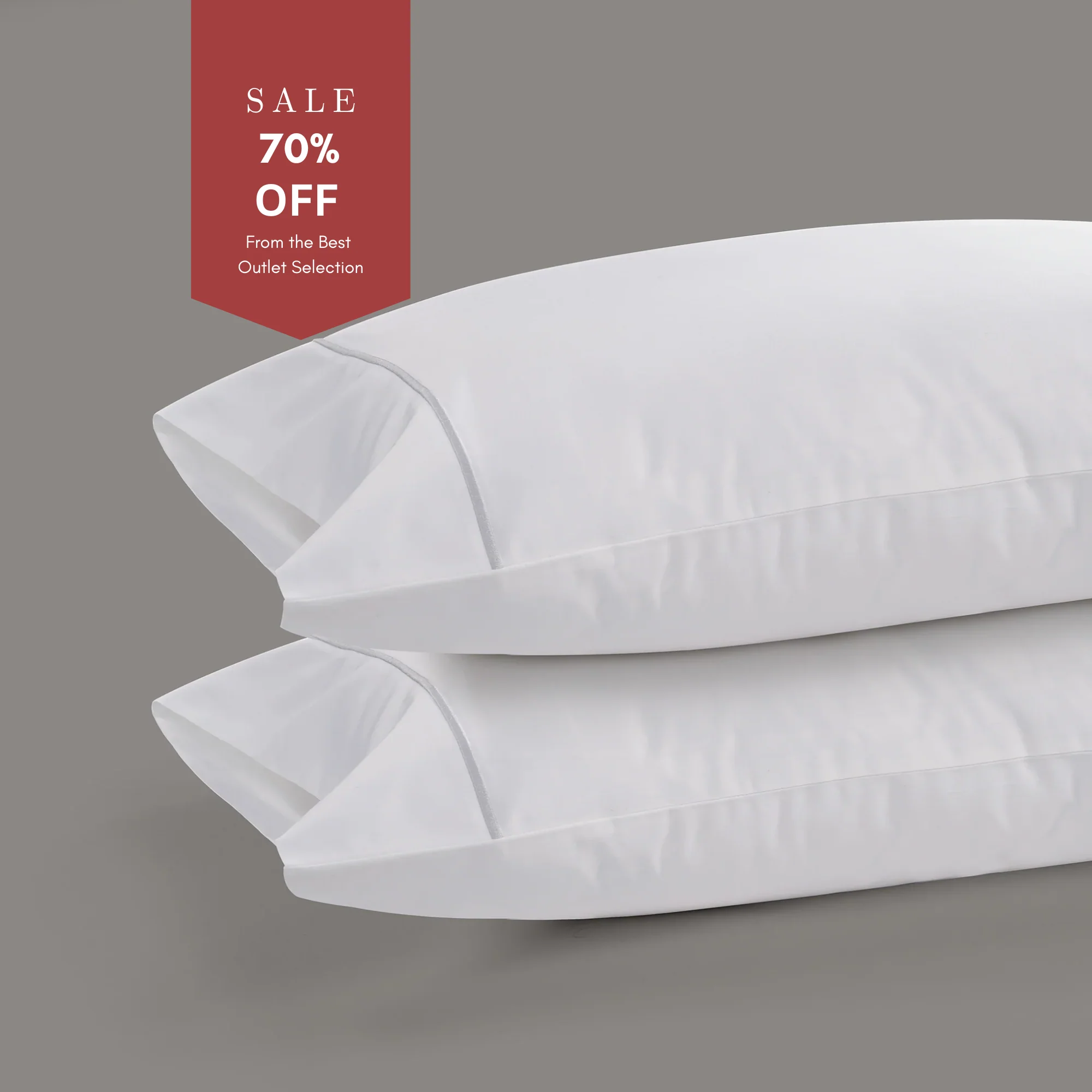 800 Thread Count Pair (2 Pillowcases) of Egyptian Cotton Cedarhurst Lux Buttery Smooth Pillowcases - Silver Dove Grey