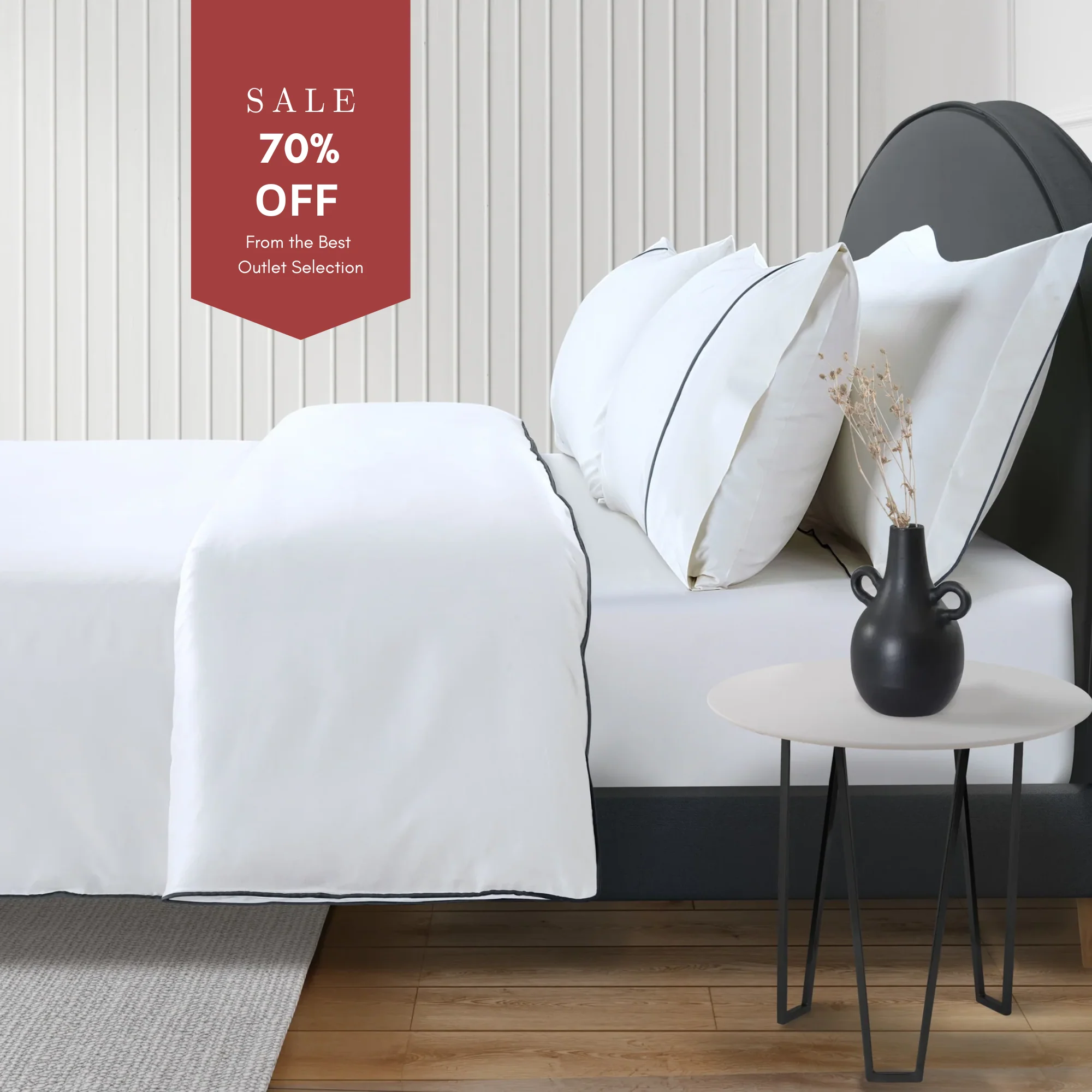800 Thread Count Egyptian Cotton Duke of Bliss Lux Buttery Smooth Duvet Cover - Graphite Grey Accent