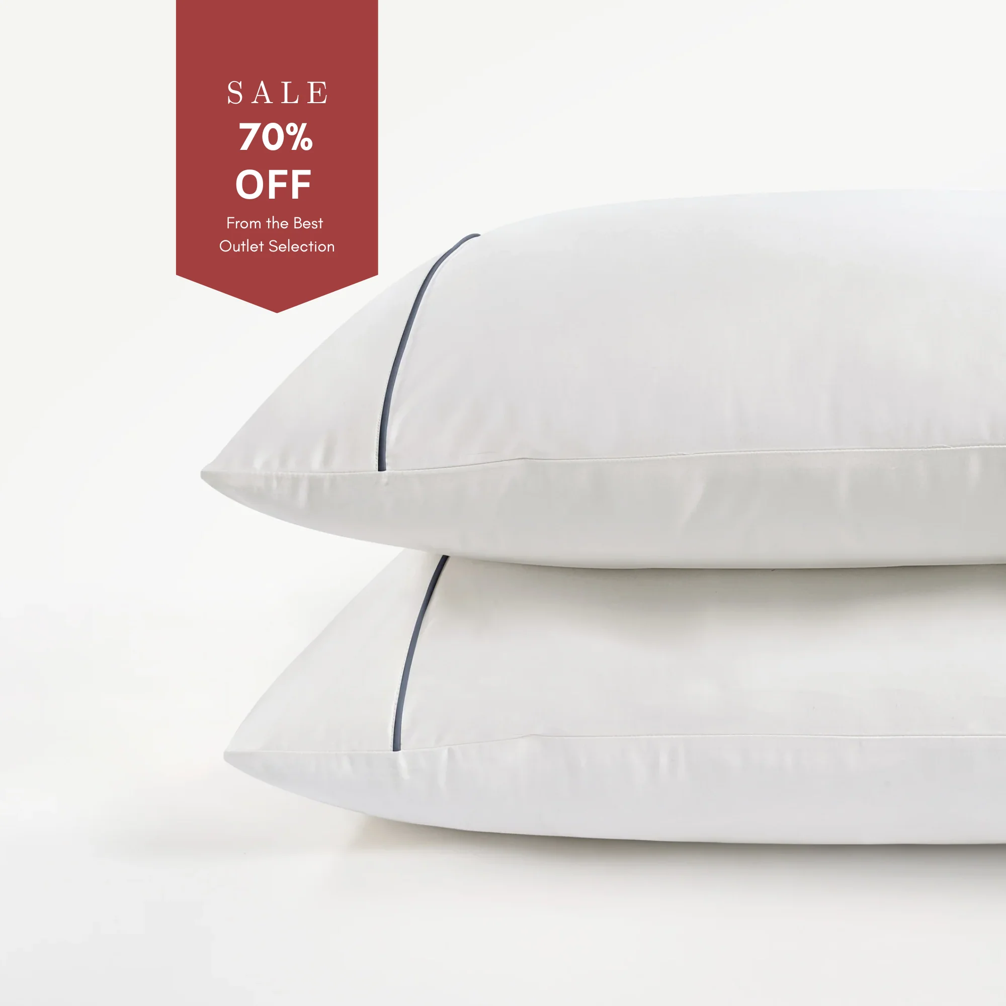 800 Thread Count Pair (2 Pillowcases) of Egyptian Cotton Duke of Bliss Lux Buttery Smooth Pillowcases - Graphite Grey Accent