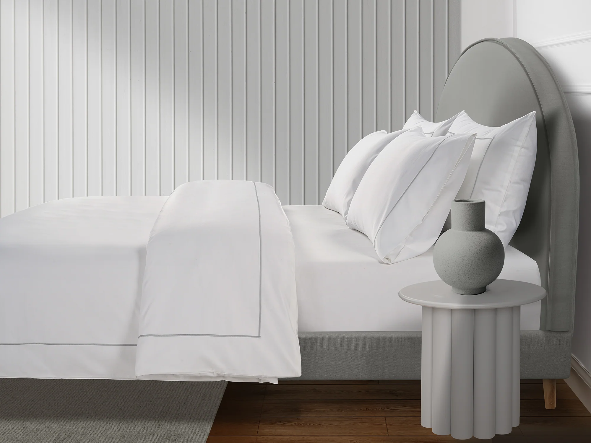 800 Thread Count Egyptian Cotton Cedarhurst LUXE Bedding Set - Silver Dove Grey - Image 2