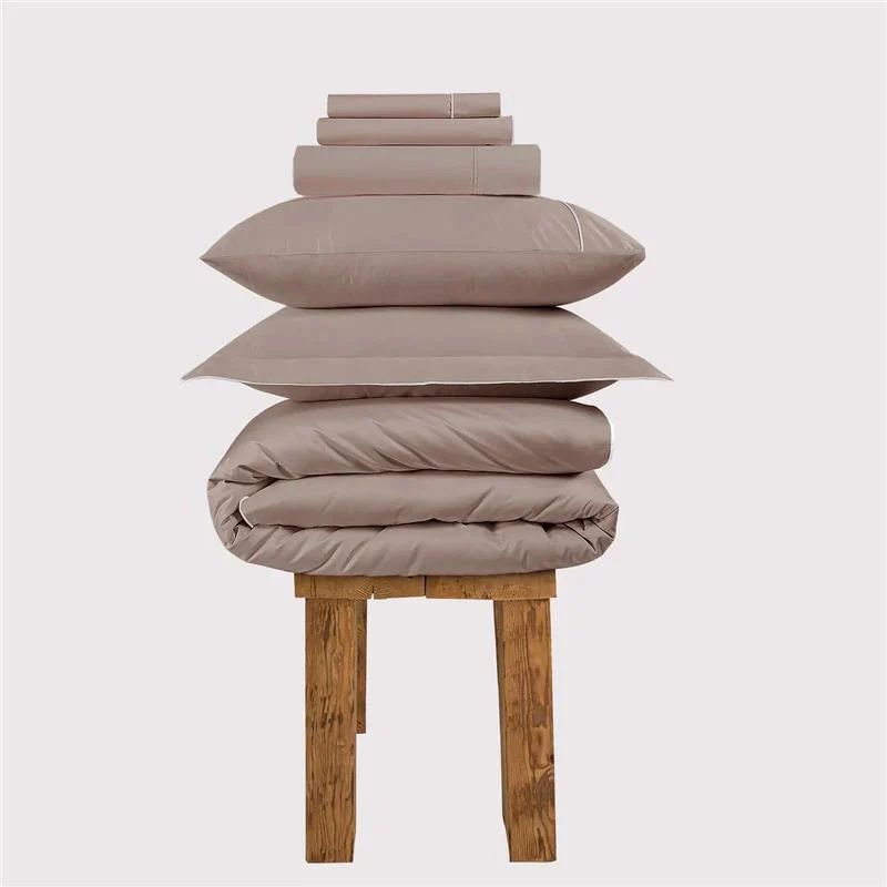 800 Thread Count Egyptian Cotton Duke of Bliss LUXE Bedding Set - Dusty Rose with White Accent