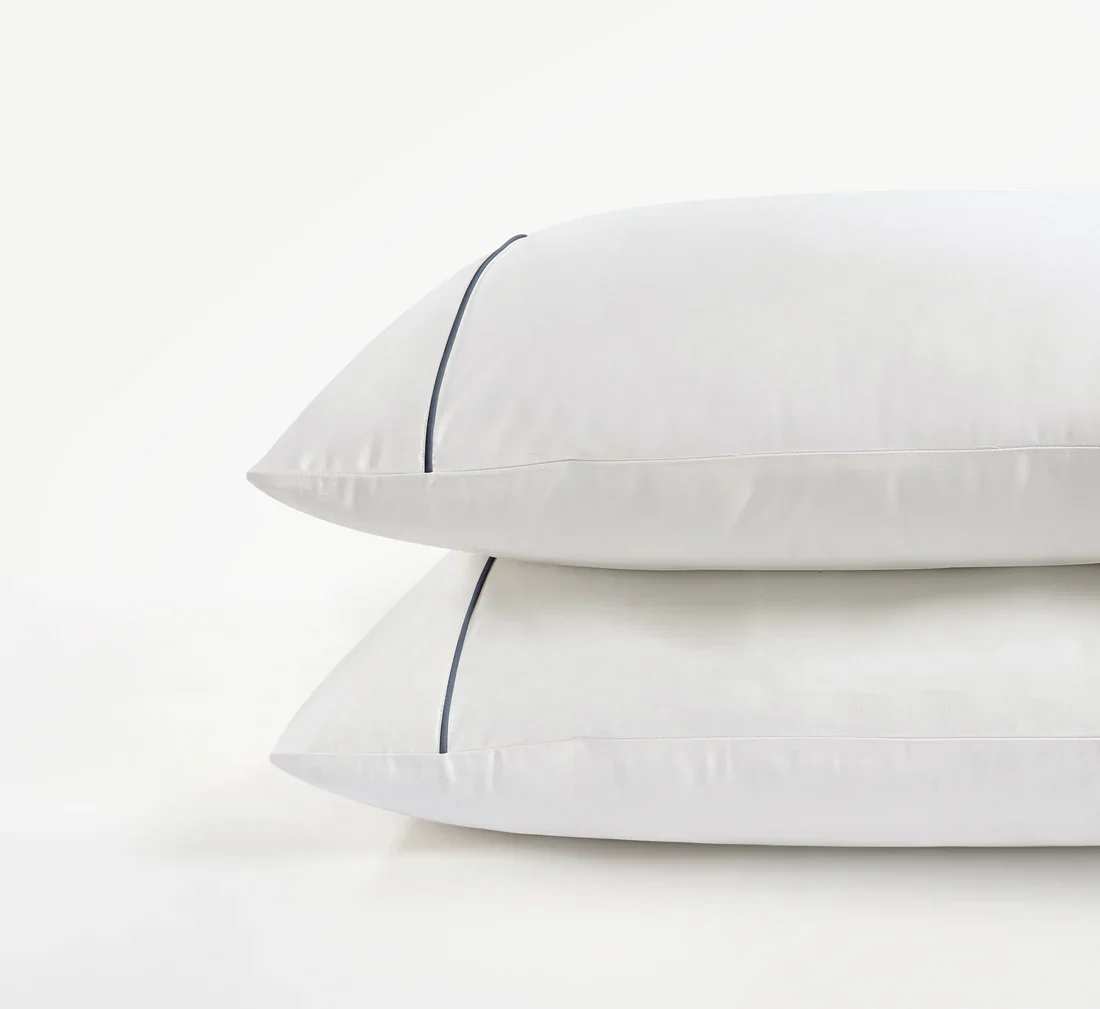 800 Thread Count Egyptian Cotton Duke of Bliss LUXE White Bedding Set - Graphite Grey Accent - Image 5