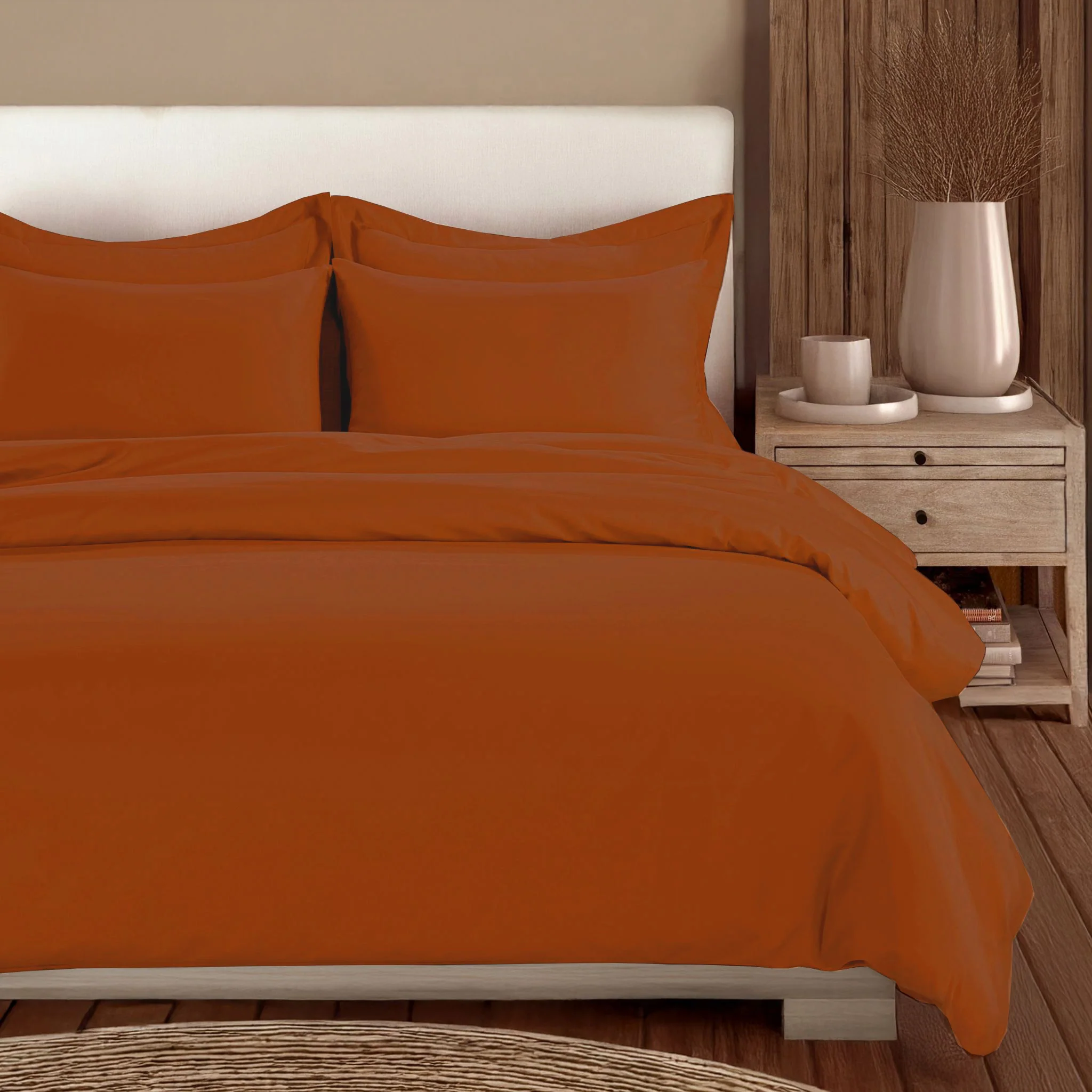 800 Thread Count Egyptian Cotton Grand Splendour Lux Buttery Smooth Bedding Set - Potter's Clay - Image 2