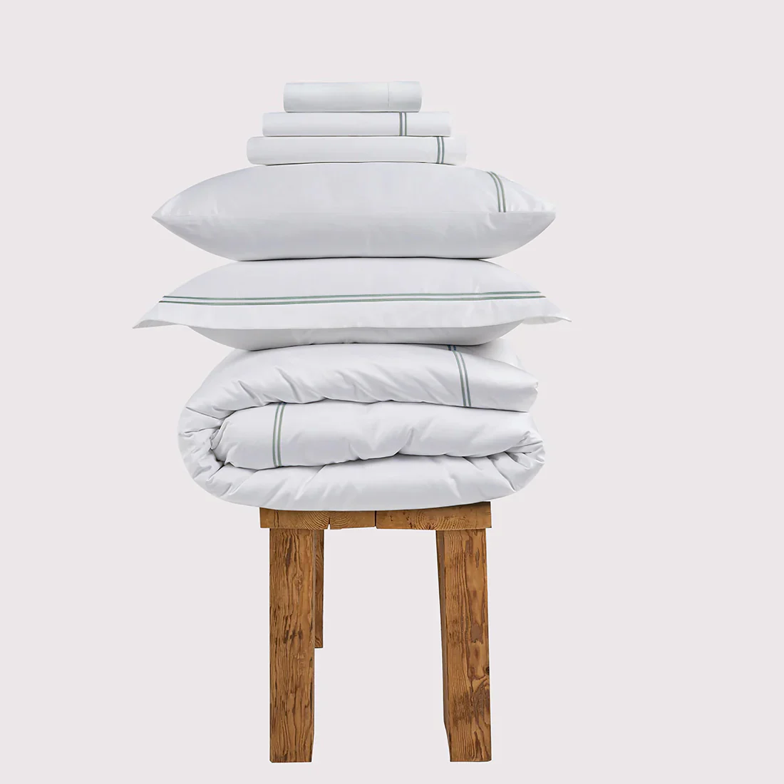 800 Thread Count Egyptian Cotton Margaret LUXE Bedding Set - Misty Blue