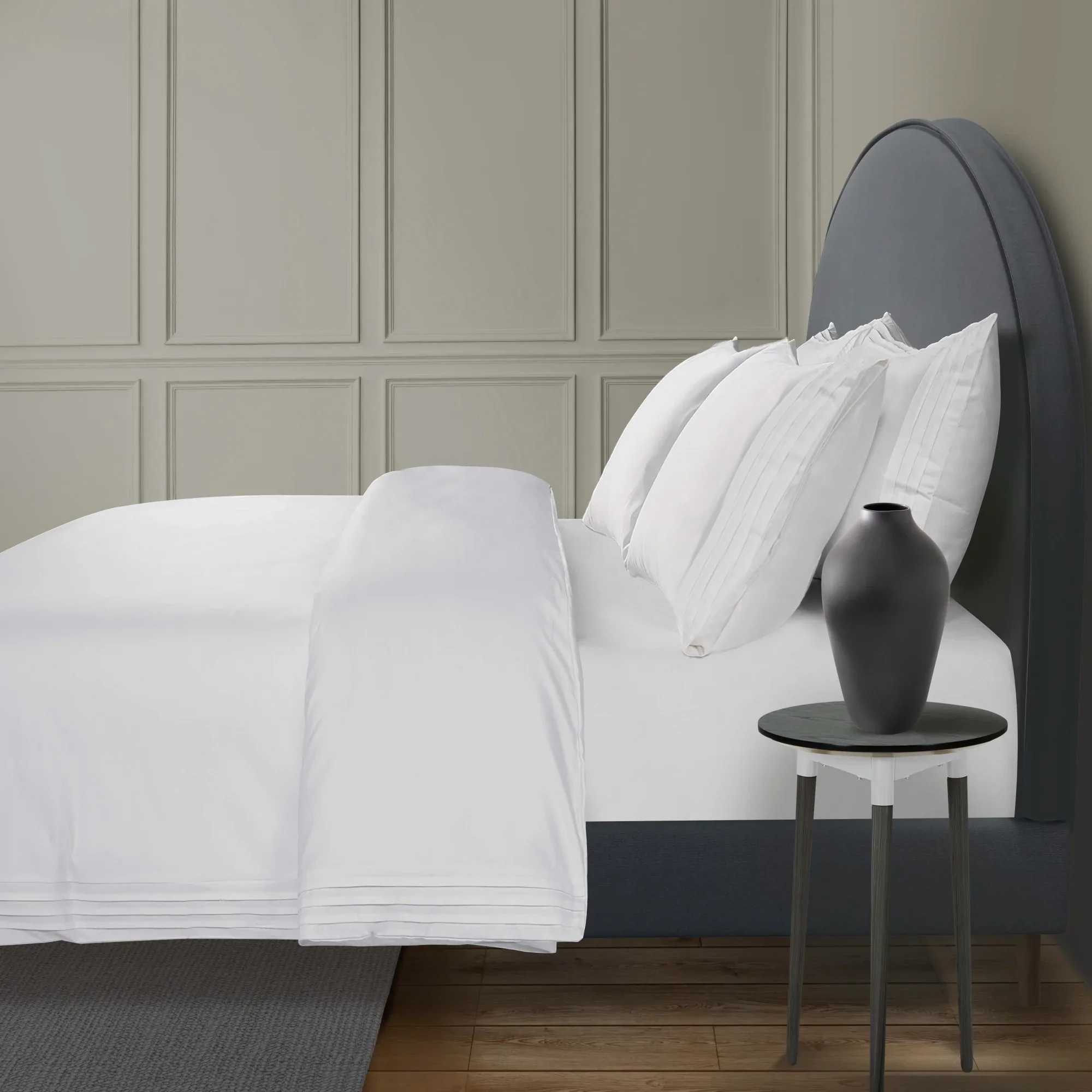 800 Thread Count Egyptian Cotton Regalwood LUXE Bedding Set - Brilliant White - Image 3