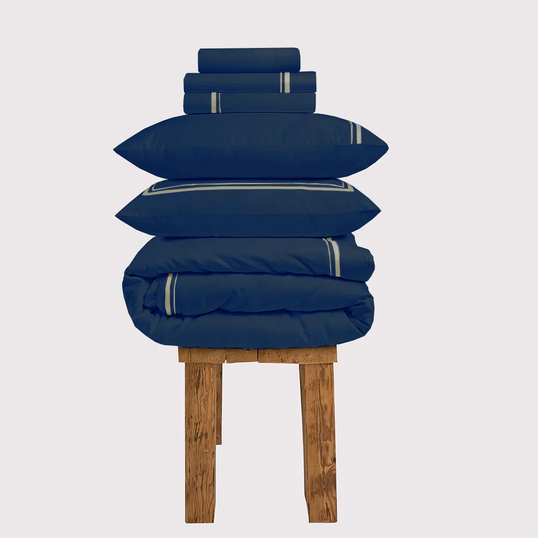 800 Thread Count Egyptian Cotton Royalton LUXE Bedding Set - Navy Peony/Mink