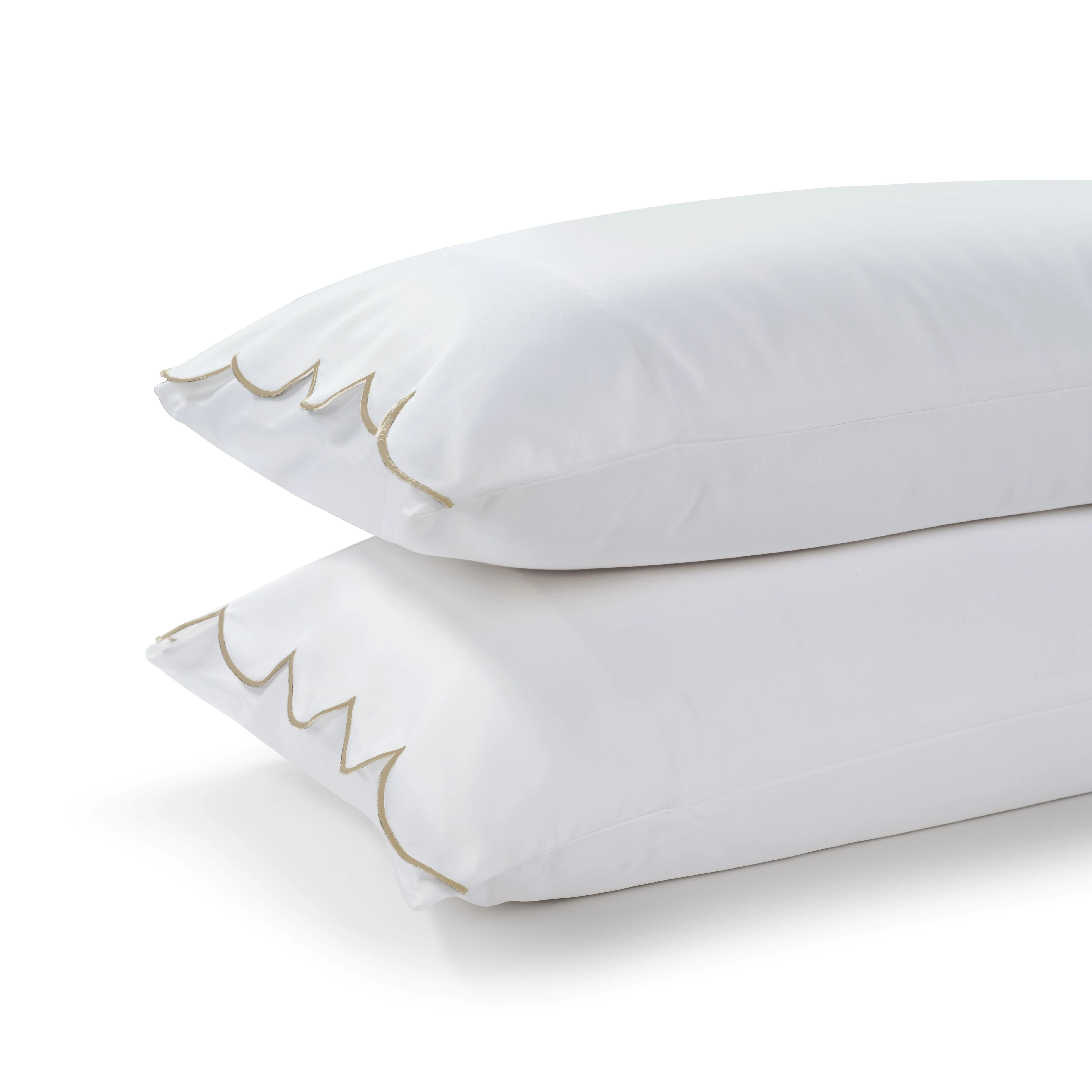 800 Thread Count Egyptian Cotton Sophie Bedding Set - Brilliant White and Bone - Image 6