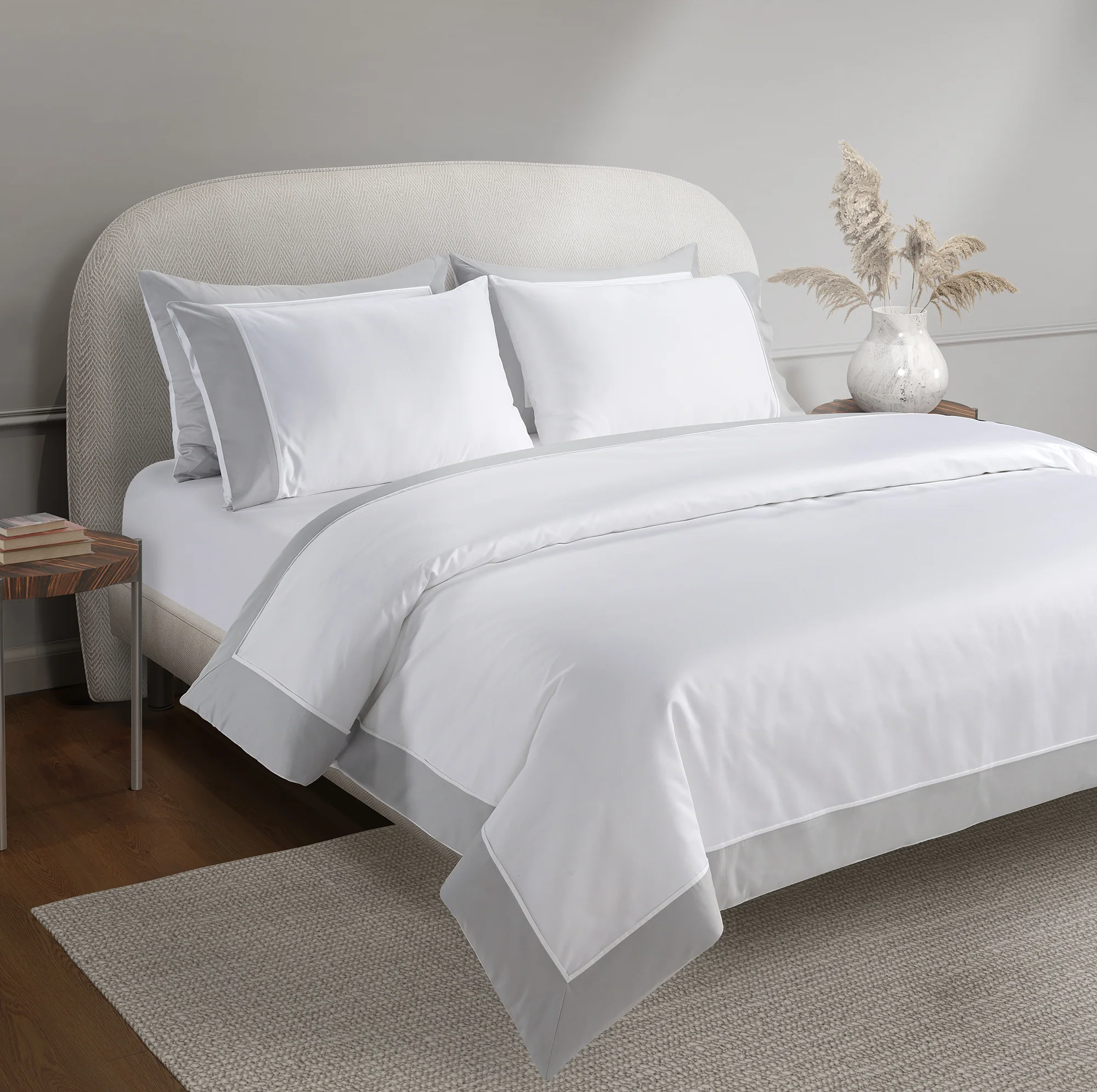 800 Thread Count Egyptian Cotton Windsor LUXE Bedding Set - Silver Dove Grey - Image 3