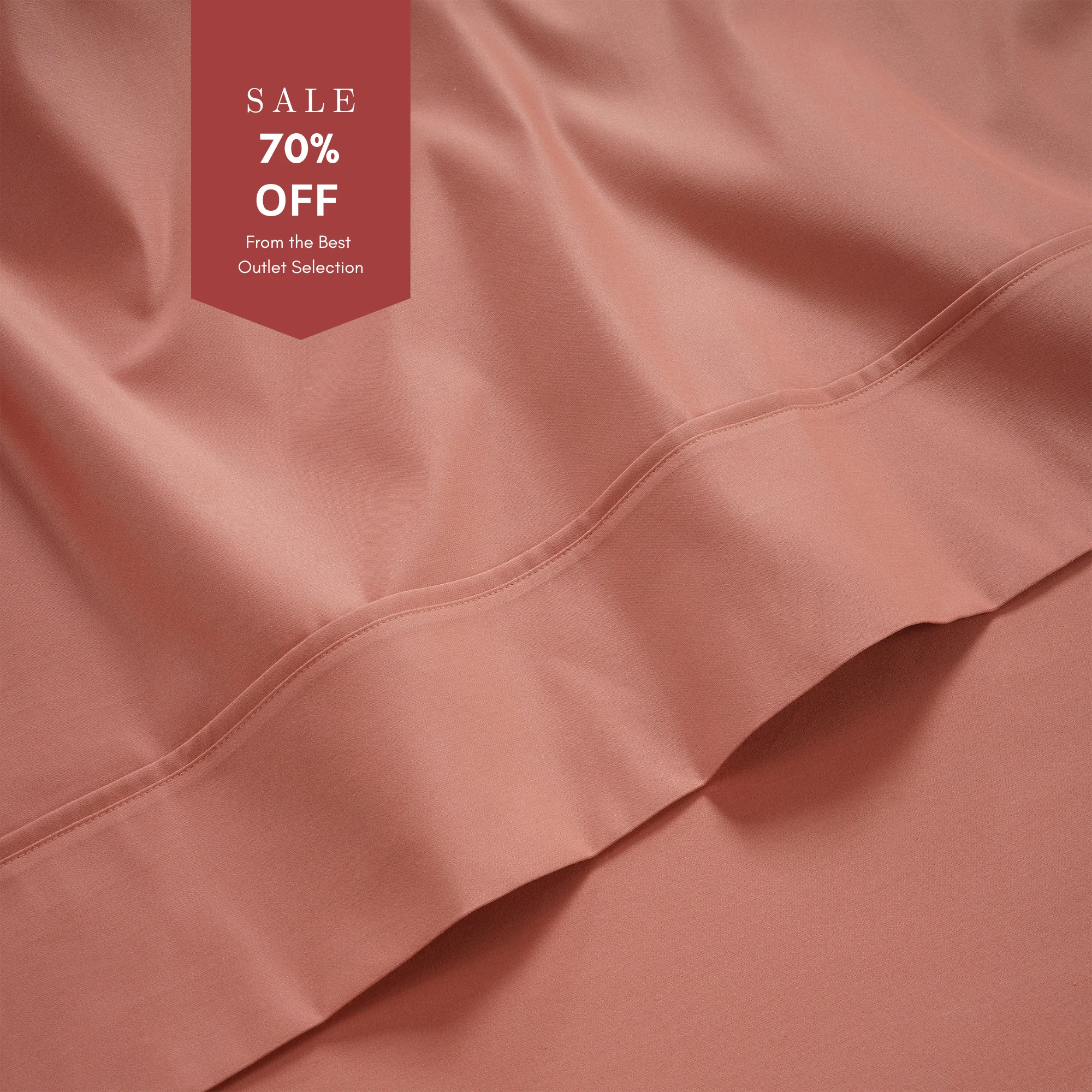 800 Thread Count Grand Splendour LUXE Flat Sheet - Sateen Terra Cotta