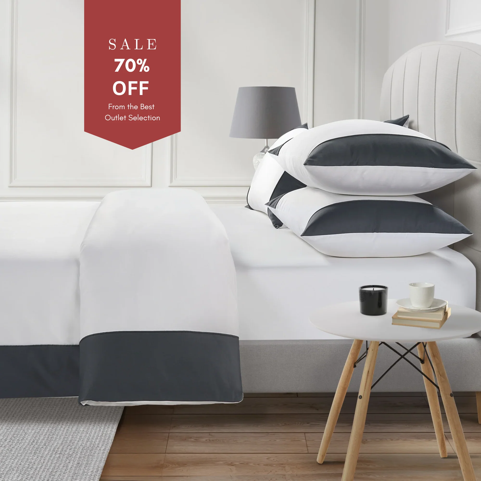 800 Thread Count Egyptian Cotton Harrogate Lux Buttery Smooth Duvet Cover - Graphite Grey