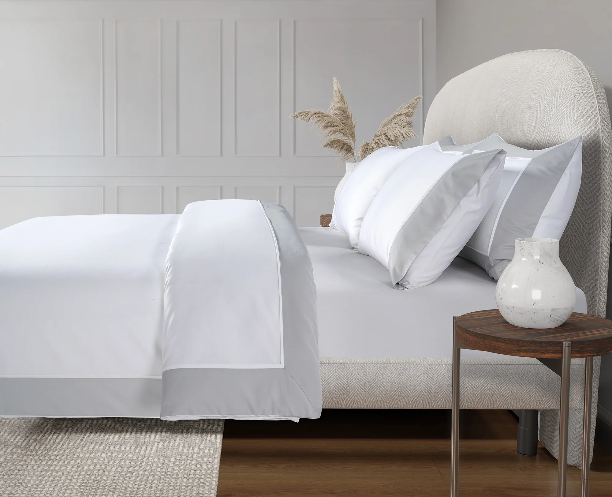 800 Thread Count Egyptian Cotton Windsor Lux Buttery Smooth Duvet Cover - Silver Dove Grey - Image 3