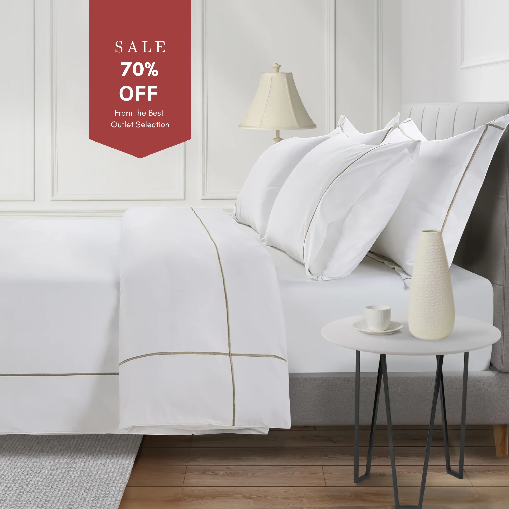 800 Thread Count Egyptian Cotton Kensington Lux Buttery Smooth Duvet Cover - Simply Taupe