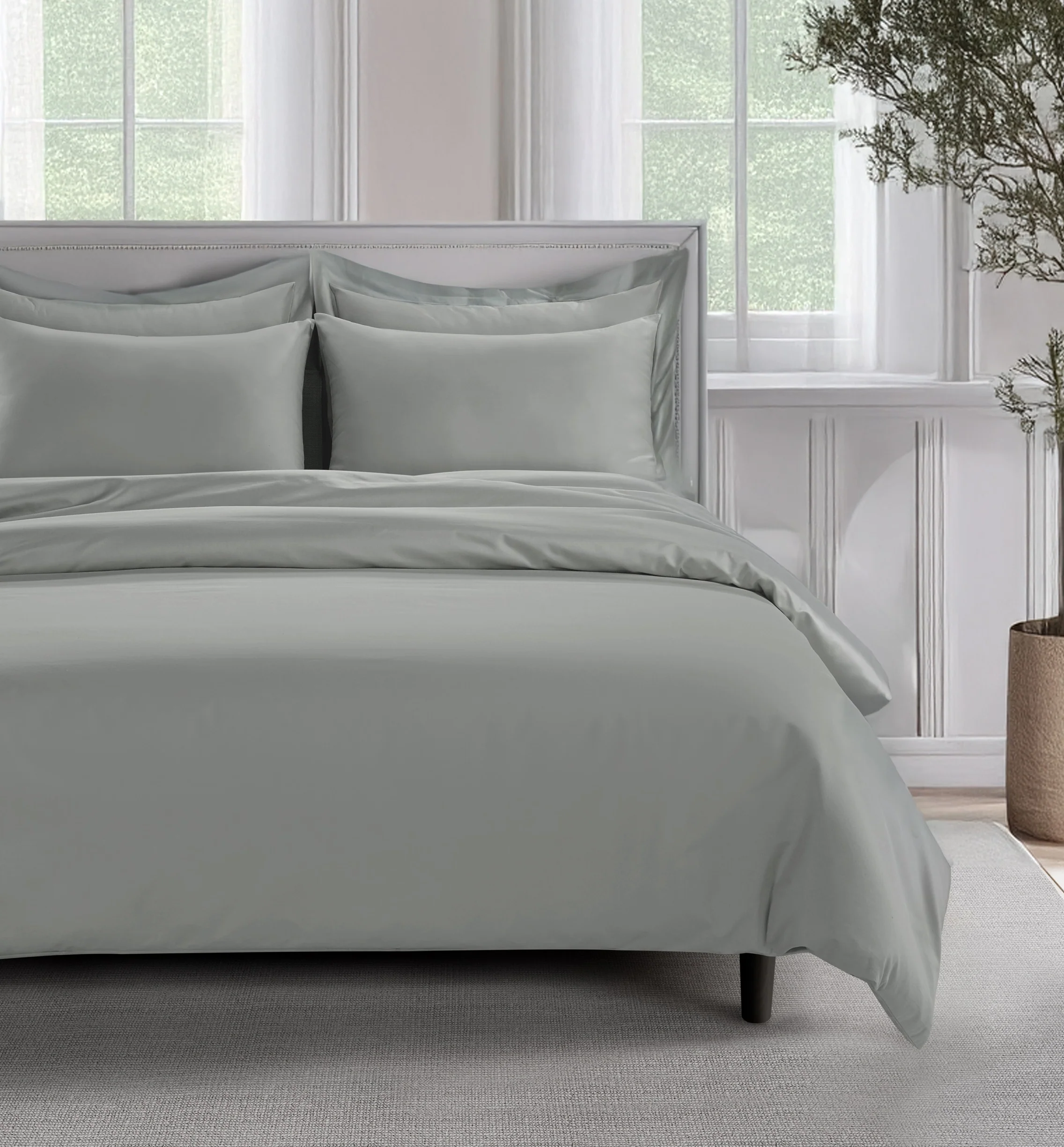 All Season Egyptian Giza Bedding Set - Grey - Image 2