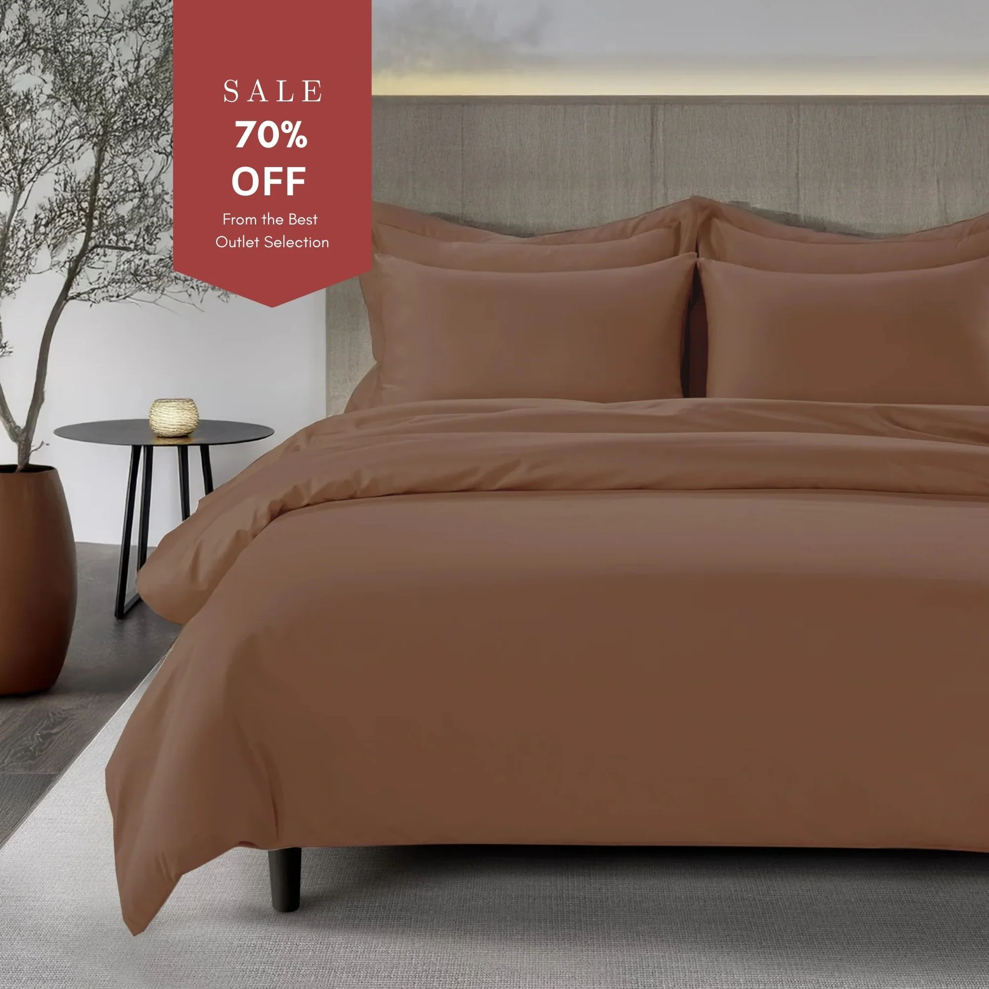 All Season Egyptian Giza Duvet Cover - Mocha