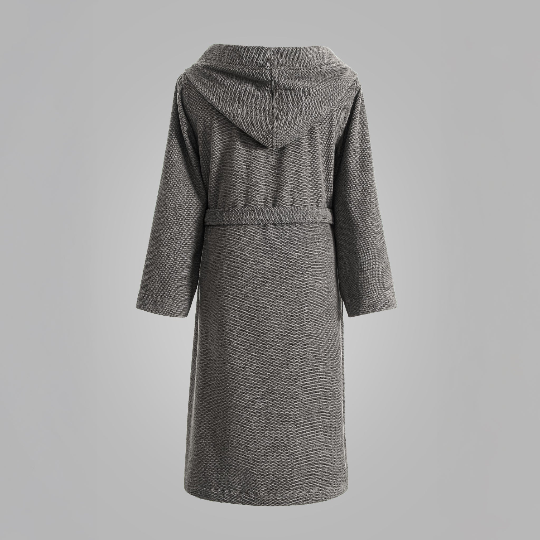 Ashford Hooded Bathrobe - Dark Grey - Image 3