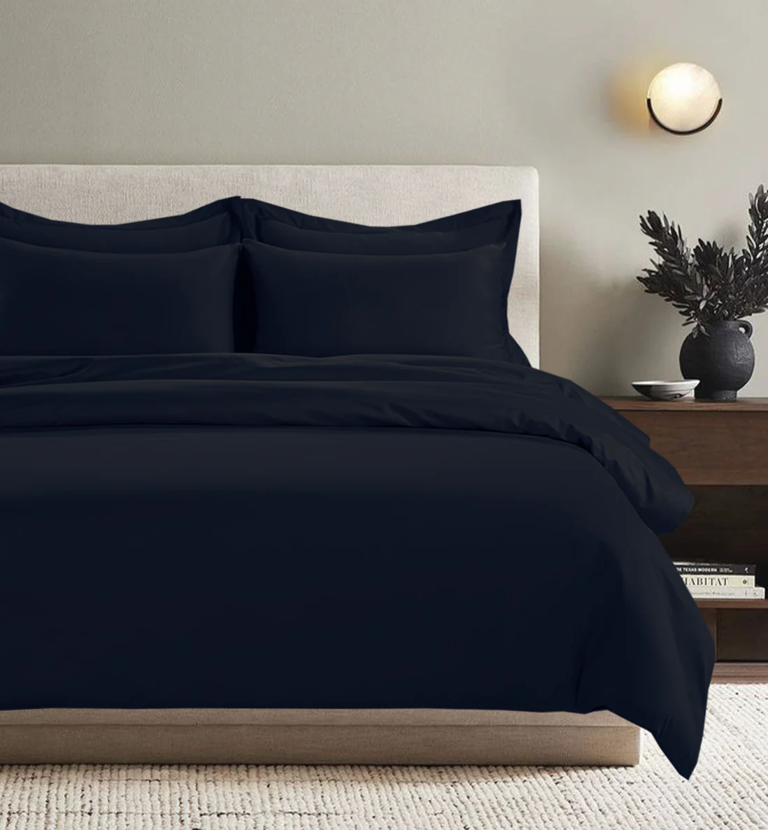 All Season Egyptian Giza Bedding Set - Navy - Image 3