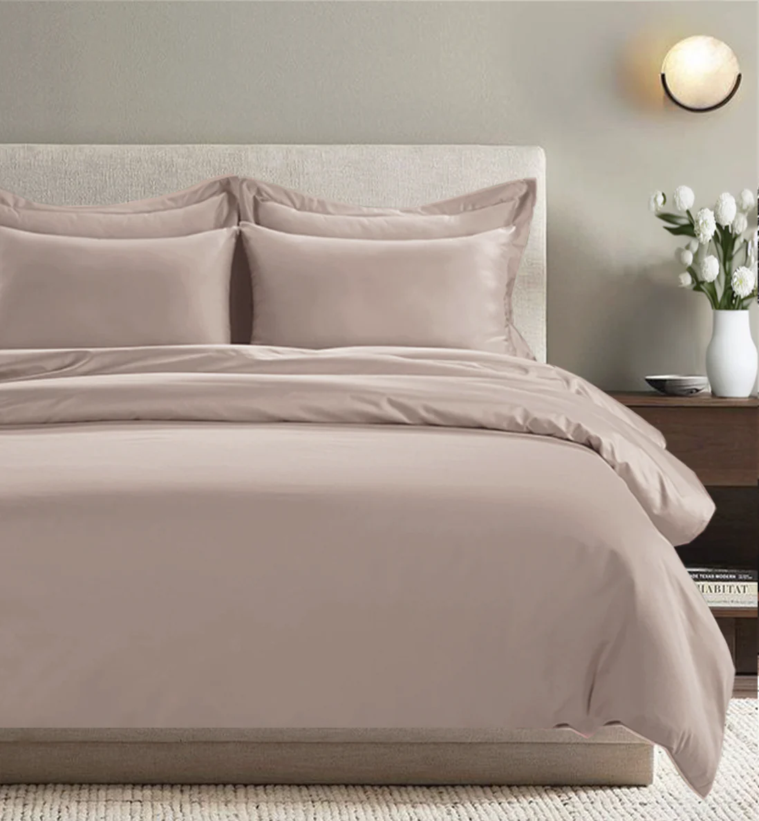 All Season Egyptian Giza Bedding Set - Dusty Rose - Image 3