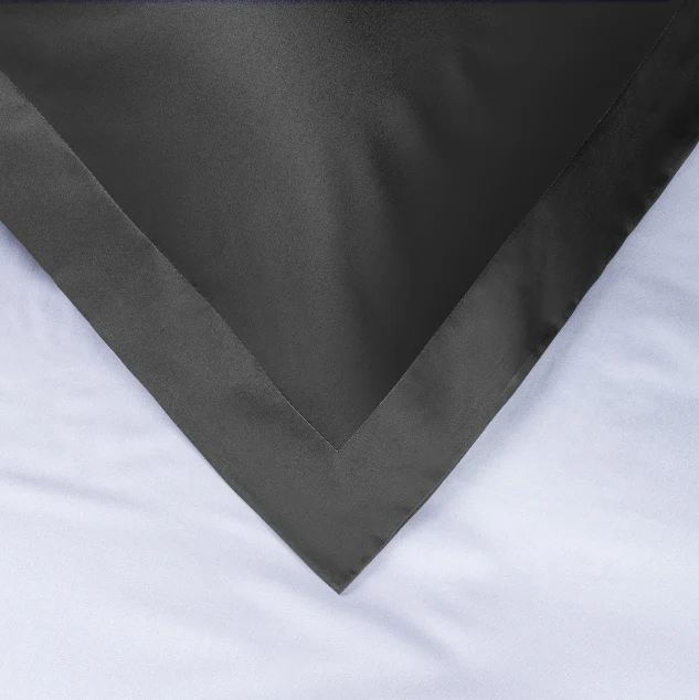 800 thread Count Egyptian Cotton Pair (2 Pillowcases) of Grand Splendour LUXE Pillowcases - Sateen Graphite Grey - Image 3