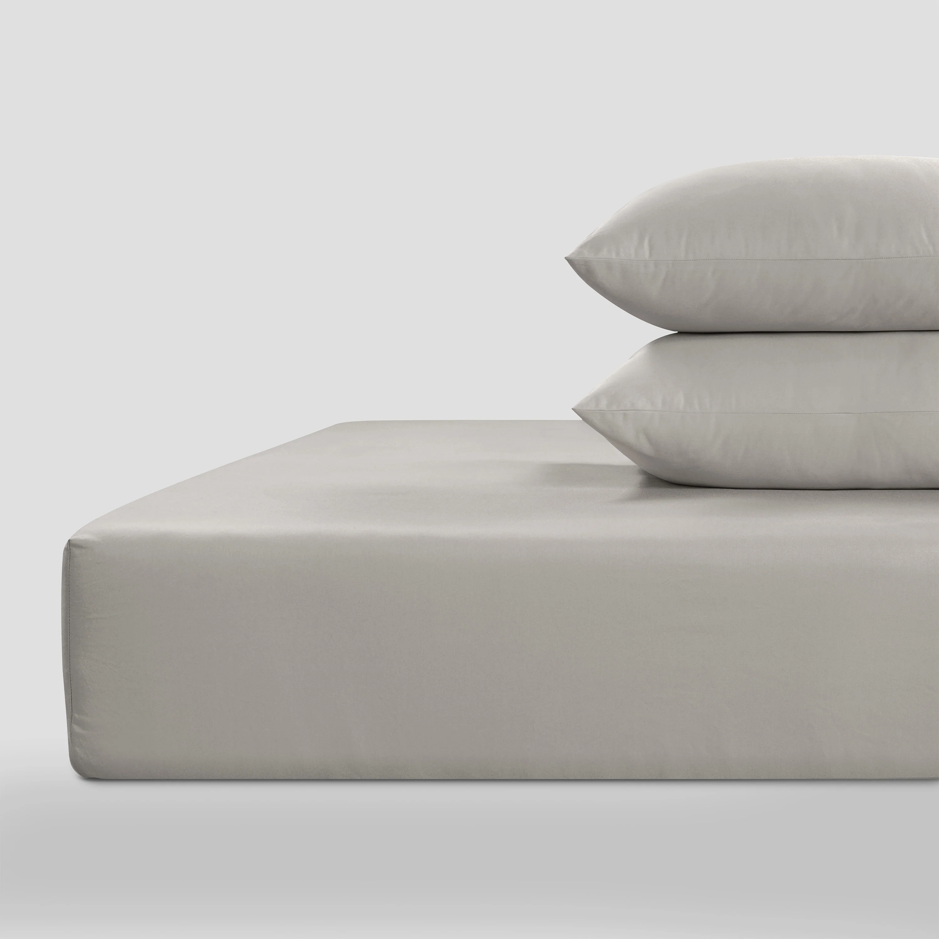 UPS 800 Thread Count Grand Splendour LUXE Fitted Sheet - Sateen Oyster Mushroom